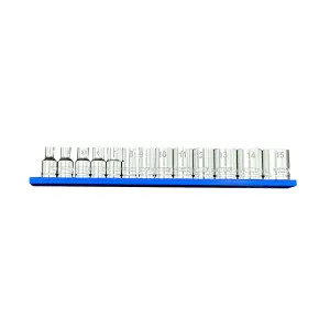 VIM Tools 13 Piece 1/4 Inch Drive Metric Socket Set with Blue 8 Inch Magrail - SMS400 Subset