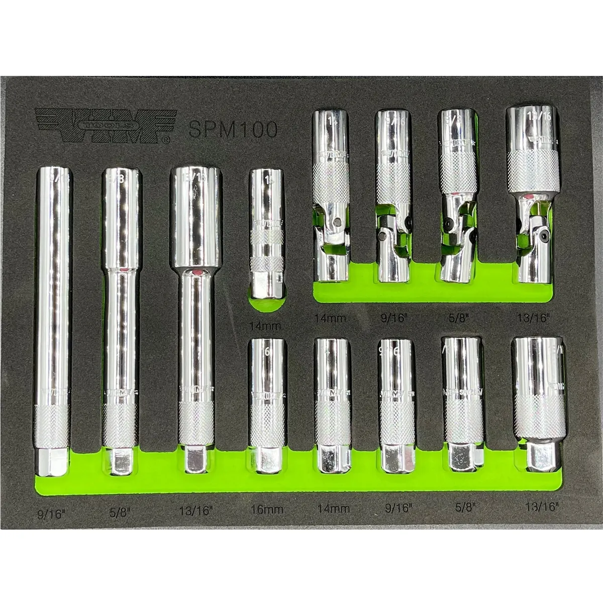 VIM Tools Spark Plug Master Set, 13 Piece Set, Include Xl, Standard And Swivel Spark Plug Tools
