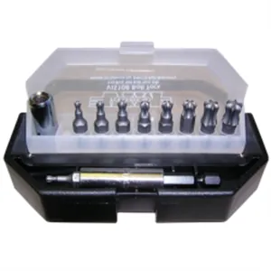 VIM Tools Ball TORX Bit Set, 11 Piece T10 Thru T50, 1/4Mag.Driver & Bit Holder, Black Box