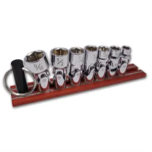 VIM Tools VIM Universal SAE Socket Set, 7 Piece 1/4 Inch Thru 9/16, On Red Magrail