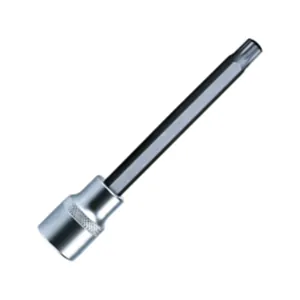 VIM Tools XZN8 12 Point Triple Sq, 4L Bit And Holder, Black Bit with 3/8 Inch Square Drive Satin Chrome Knurled Holder