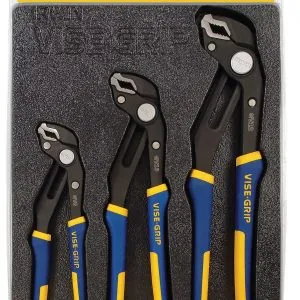 3 Pc. GrooveLock Pliers Set with Storage Tray