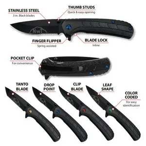 Wilmar Corp. / Performance Tool 4 pk. Assisted Open Pocket Knife Set