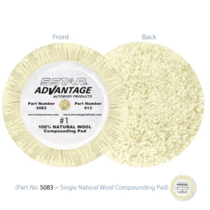 #1 -100% Natural Wool Heavy Compound Pad - HOOK&LOOP CRV CO
