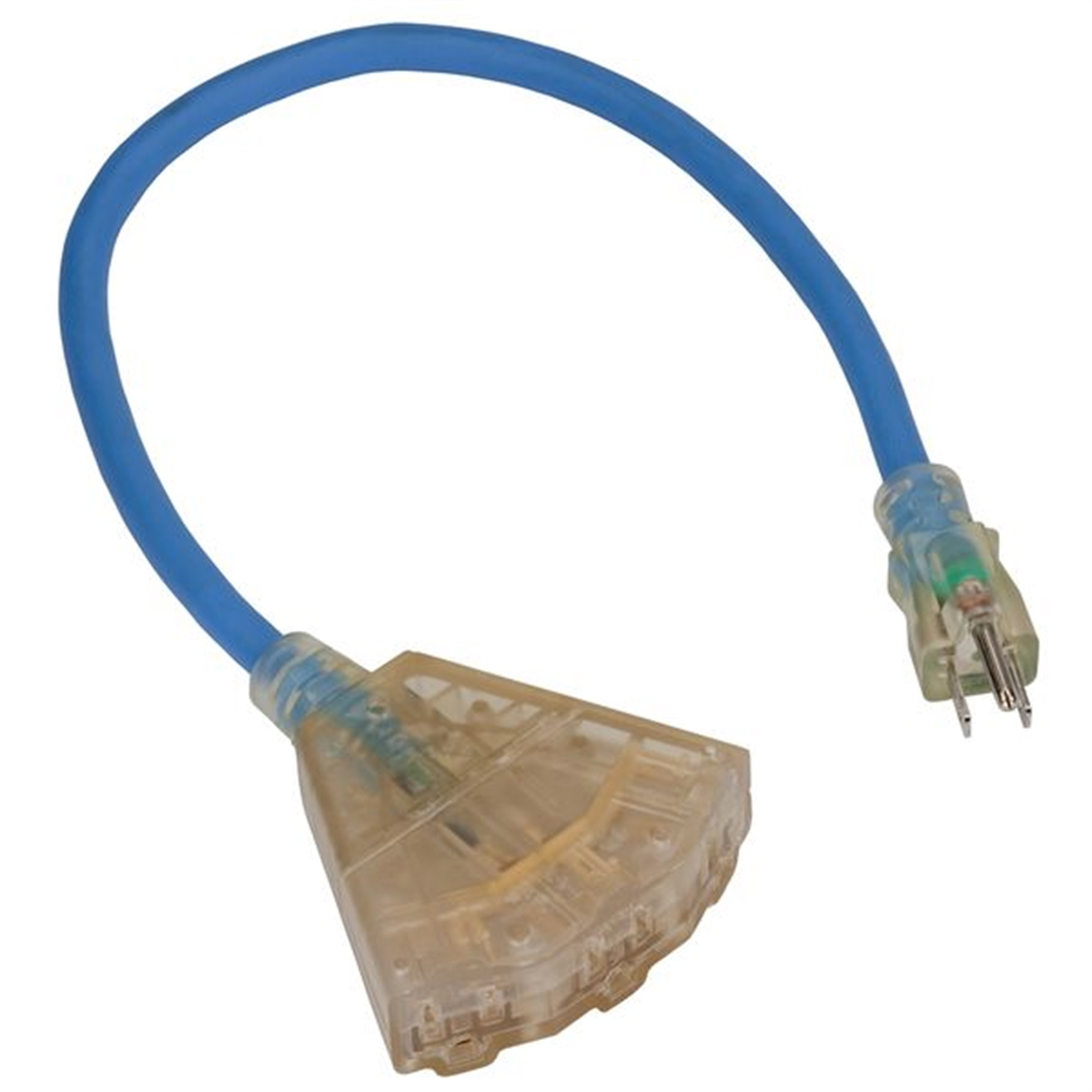 Bayco 2' Cord Triple-Tap 12/3 Lighted Ends