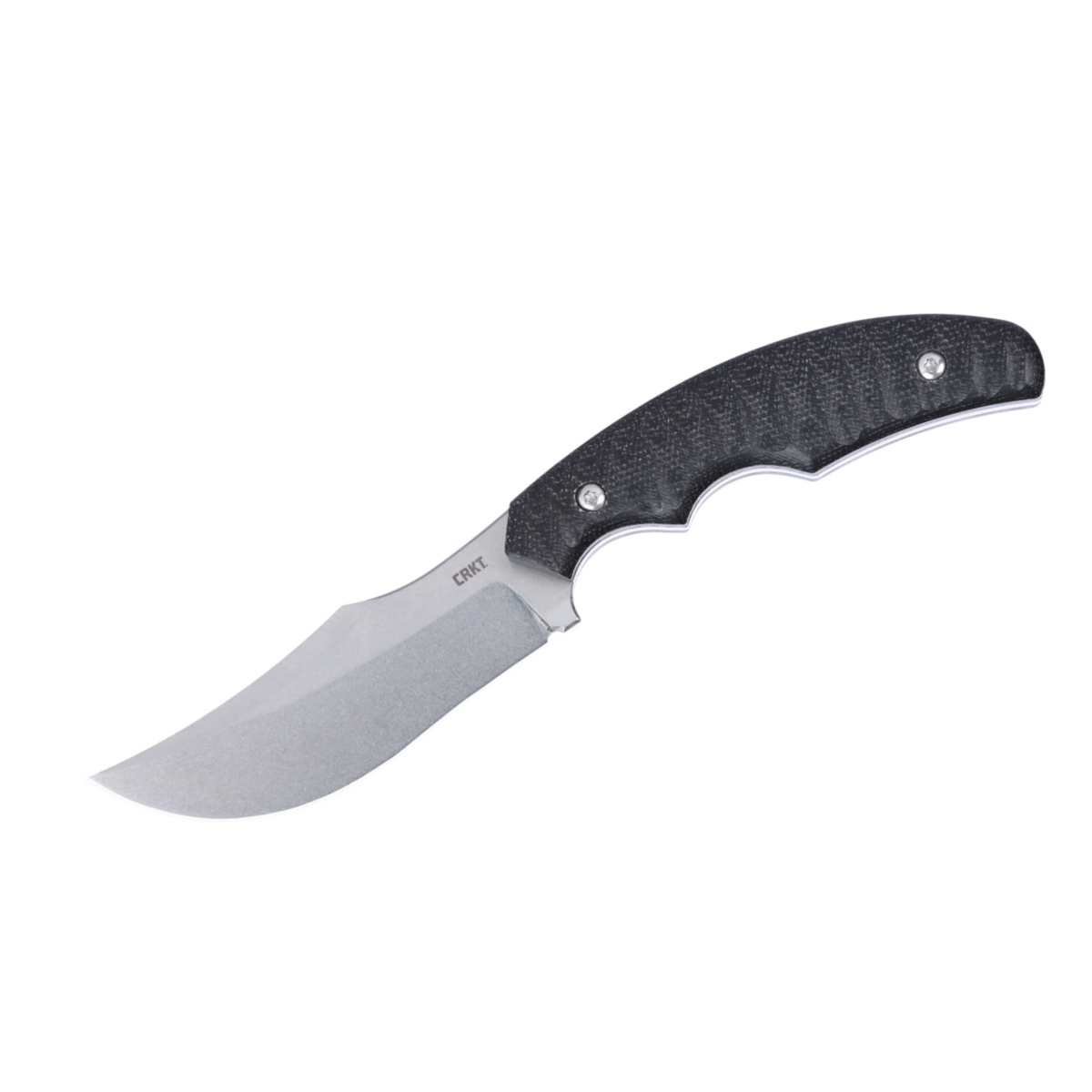 CRKT (Columbia River Knife) Burrower Fixed D2 Stonewash Plain Blade Fixed Blade Knife with Sheath Micarta Handle - Black