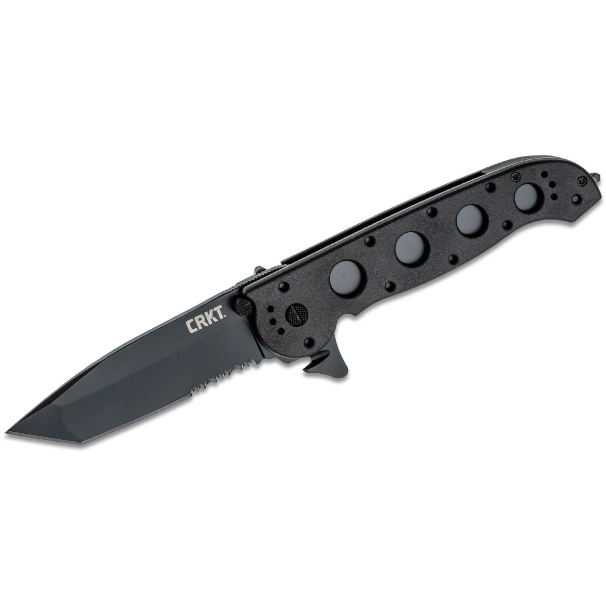 CRKT (Columbia River Knife) M16-14ZLEK AUS 8 Titanium Nitride Triple Point Serrationswith Blade Folding Knife with Liner Lock Glass-Reinforced Nylon Handle - Black