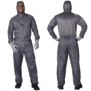 EMM Specilaties Colad BodyGuard 520052 Spray Overall, Small, Gray, Nylon Taffeta 190T/1% Carbon Thread, Elastic Waist