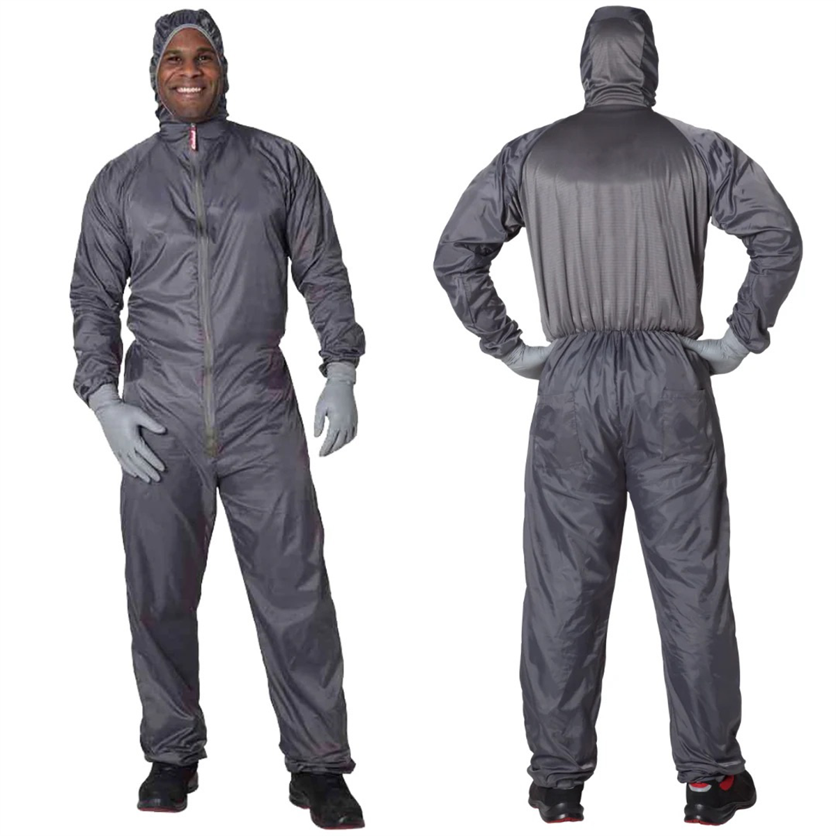 EMM Specilaties Colad BodyGuard 520052 Spray Overall, Small, Gray, Nylon Taffeta 190T/1% Carbon Thread, Elastic Waist