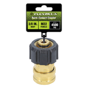 Flexzilla Quick-Connect Coupler, 3/8" Body x M22 Female, Brass