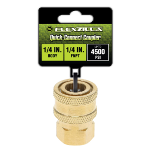 Flexzilla Quick-Connect Coupler, 1/4" Body x 1/4" FNPT, Brass