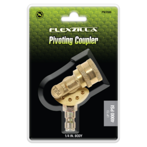Flexzilla Pivoting Coupler, 1/4" Body, Brass/Steel