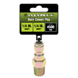 Flexzilla Quick-Connect Plug, 1/4" Body x 1/4" MNPT, Steel