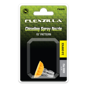 Flexzilla Quick-Connect Chiseling Spray Nozzle, 1/4", 15&deg;, Yellow, Stainless Steel/Plastic