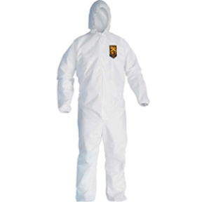 COVERALL KLEENGUARD A20LARGE HOOD ELAS BK WR AN