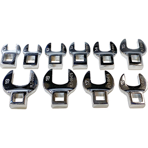 10-PC. METRIC 3/8" DRIVE CROWFOOT WRENCH SET