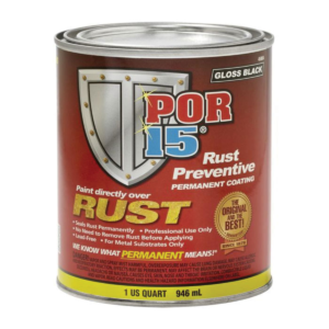 POR-15 INC 45004 High Performance Rust Preventive Coating, 1 qt Can, Gloss Black, 250 to 450 sq-ft/gal Coverage