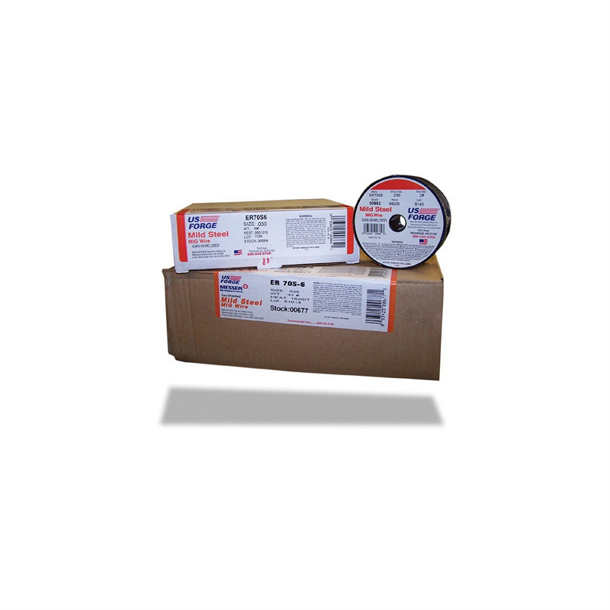 U.S. FORGE INC. 00664 MIG Wire, 0.03 in Dia, 70S-6 Solid Mild Steel Wire, 10 lb